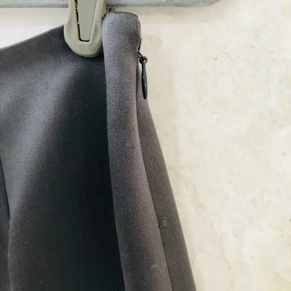 WORTH {6} Skirt Silk Charcoal Pewter Grey Gray - Picture 3 of 6